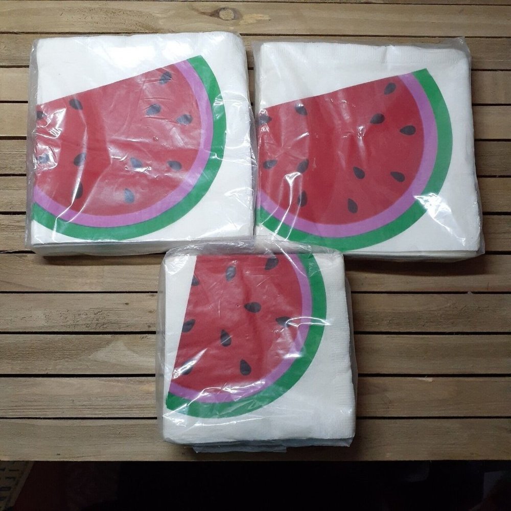Vintage Paper Napkins Watermelon 1988 Crafting Decoupage 3 packs 2 sizes NOS